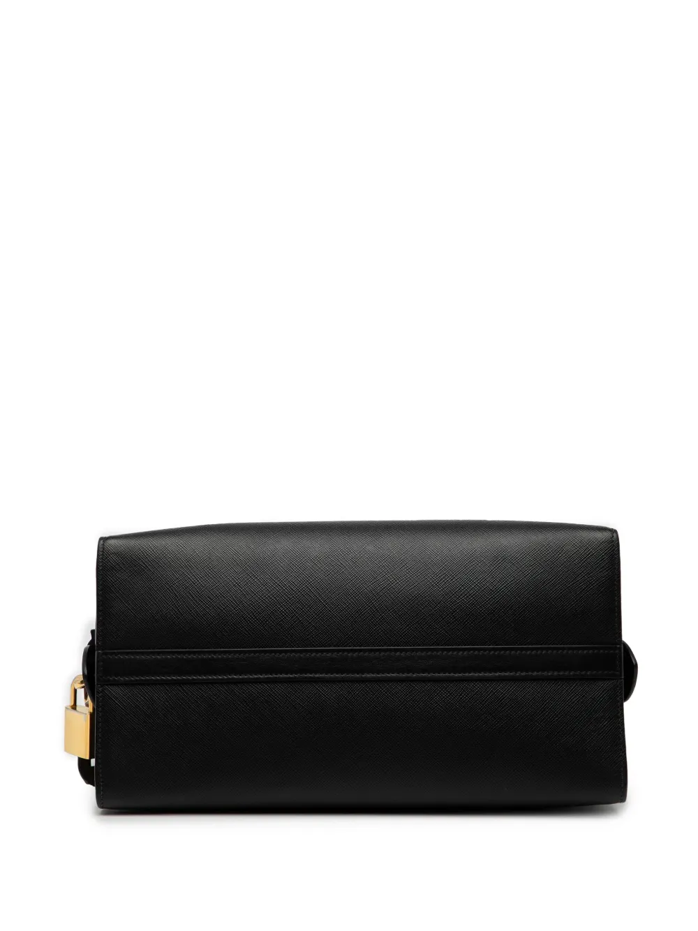 Pre-owned Prada 2010-2025 Saffiano And City Calf Esplanade Satchel In Black