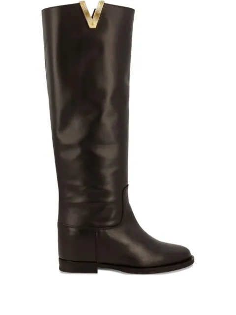 Via Roma 15 metal calf leather boots