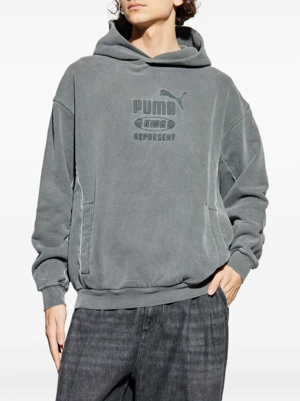 PUMA x Represent logo-embroidered Hooded Sweater | Grey | FARFETCH ZA