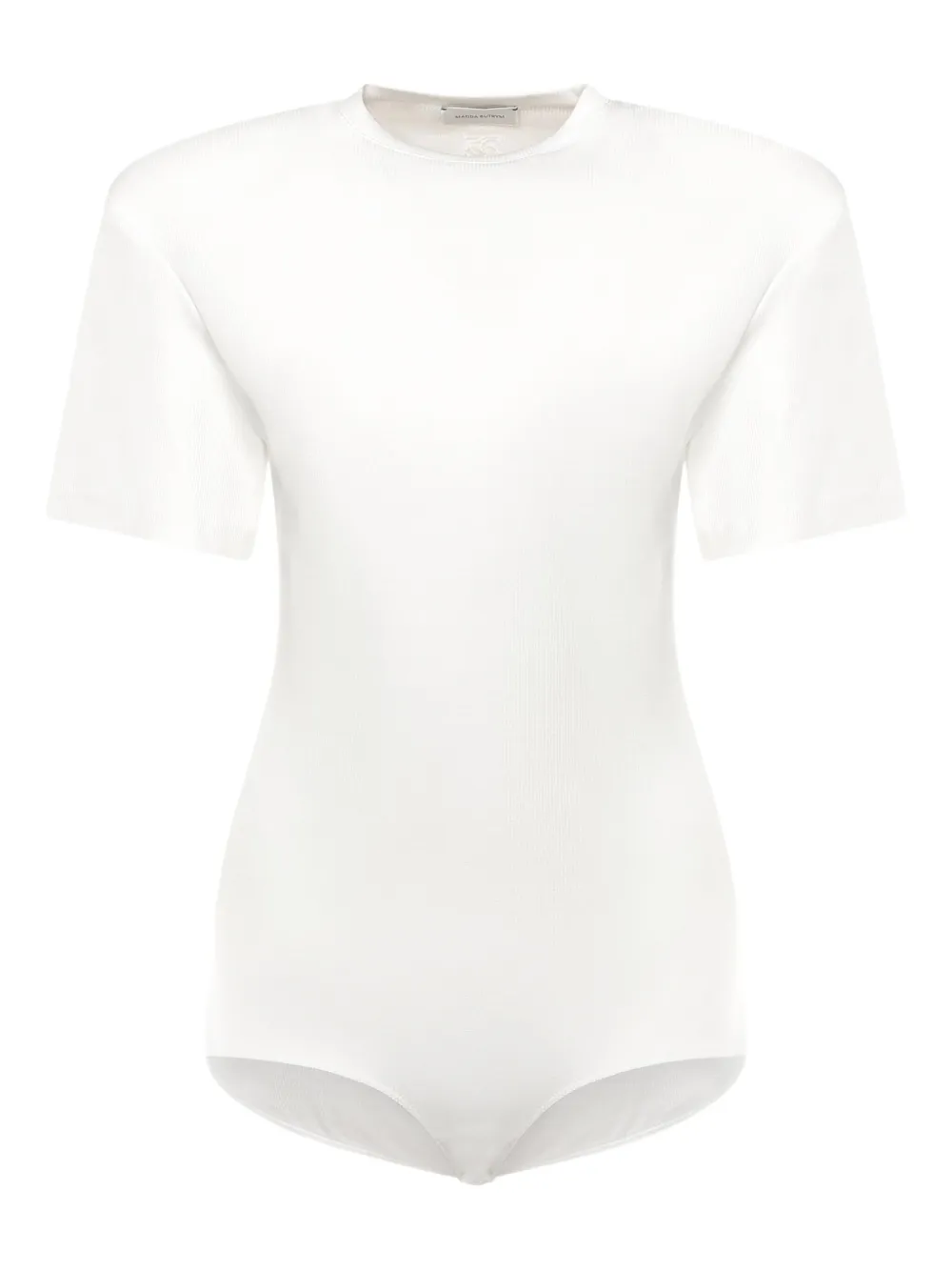 Magda Butrym Ribbed Short-sleeves Bodysuit In White