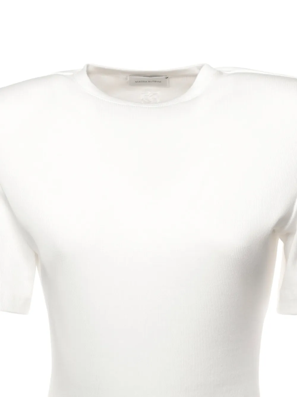 Magda Butrym Geribbelde body met korte mouwen Beige