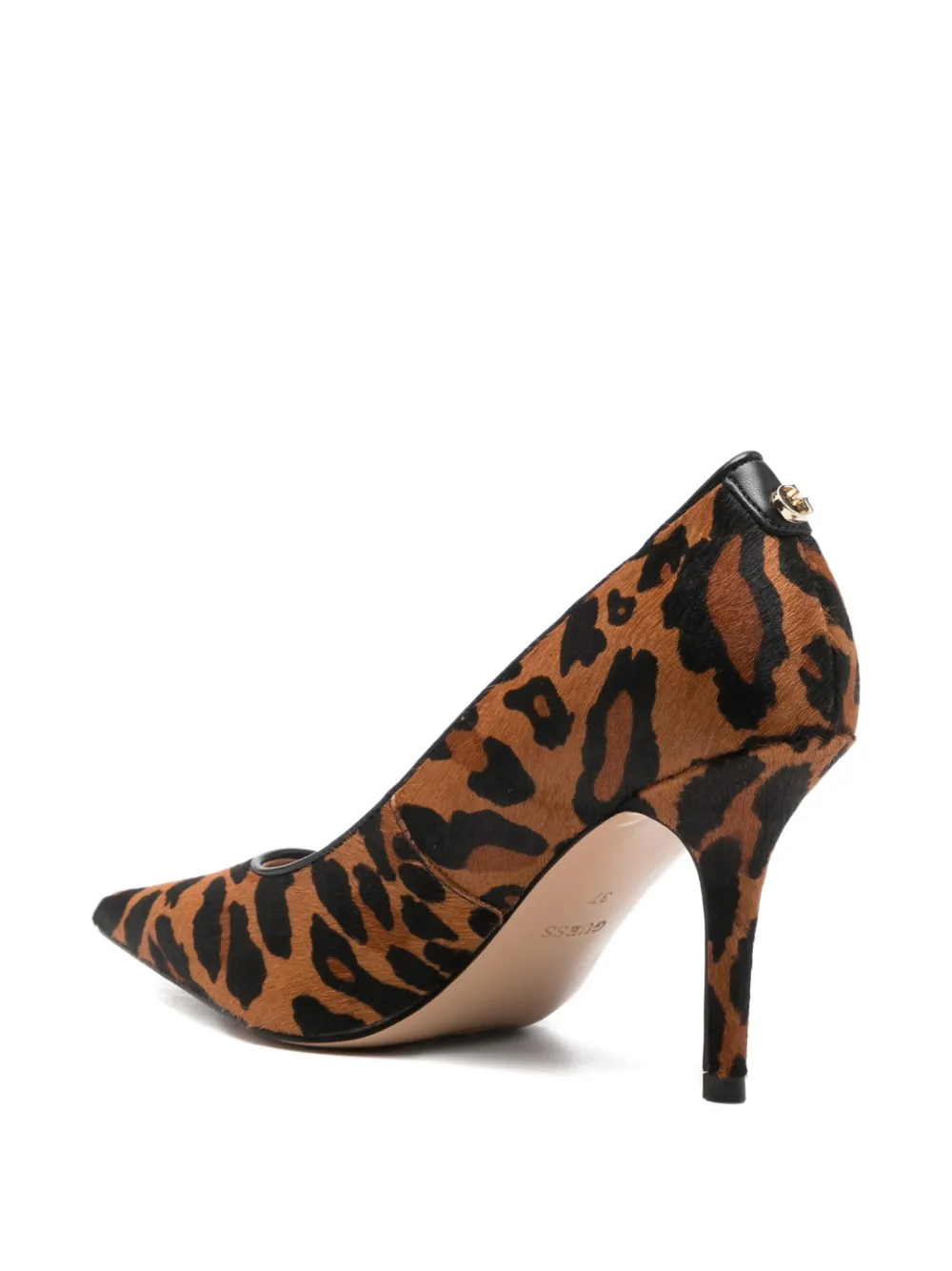 Guess Usa 85mm Decollete Prindy Leopard-print Pumps In Multi