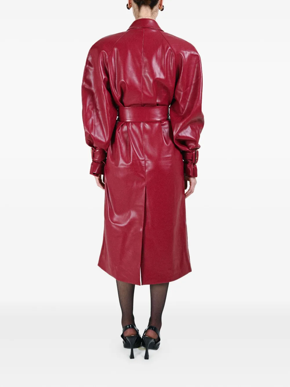 Rowen Rose Double-breasted Belted Coat In Red
