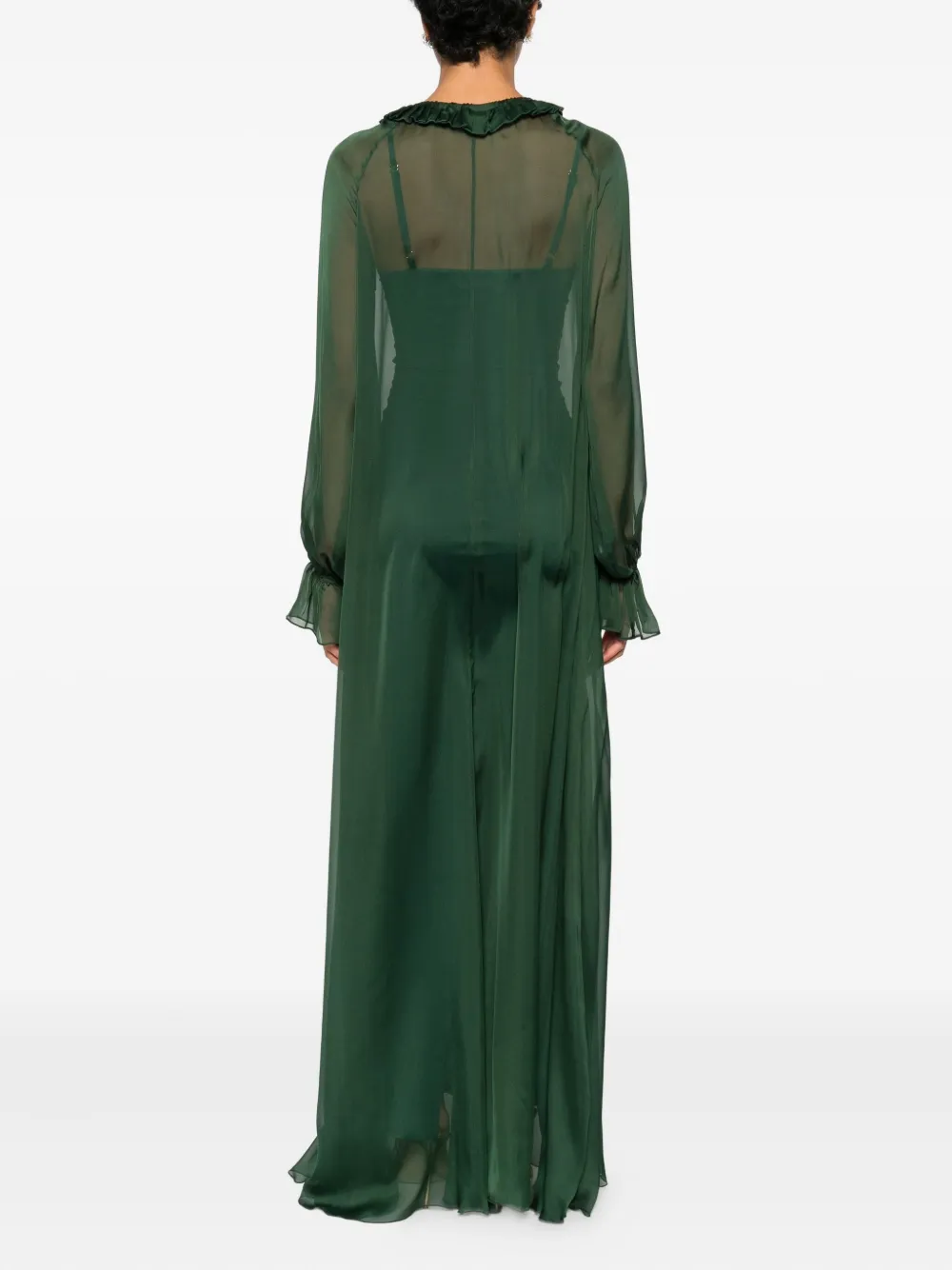 Raquel Diniz Kate maxi-jurk met ruches Groen