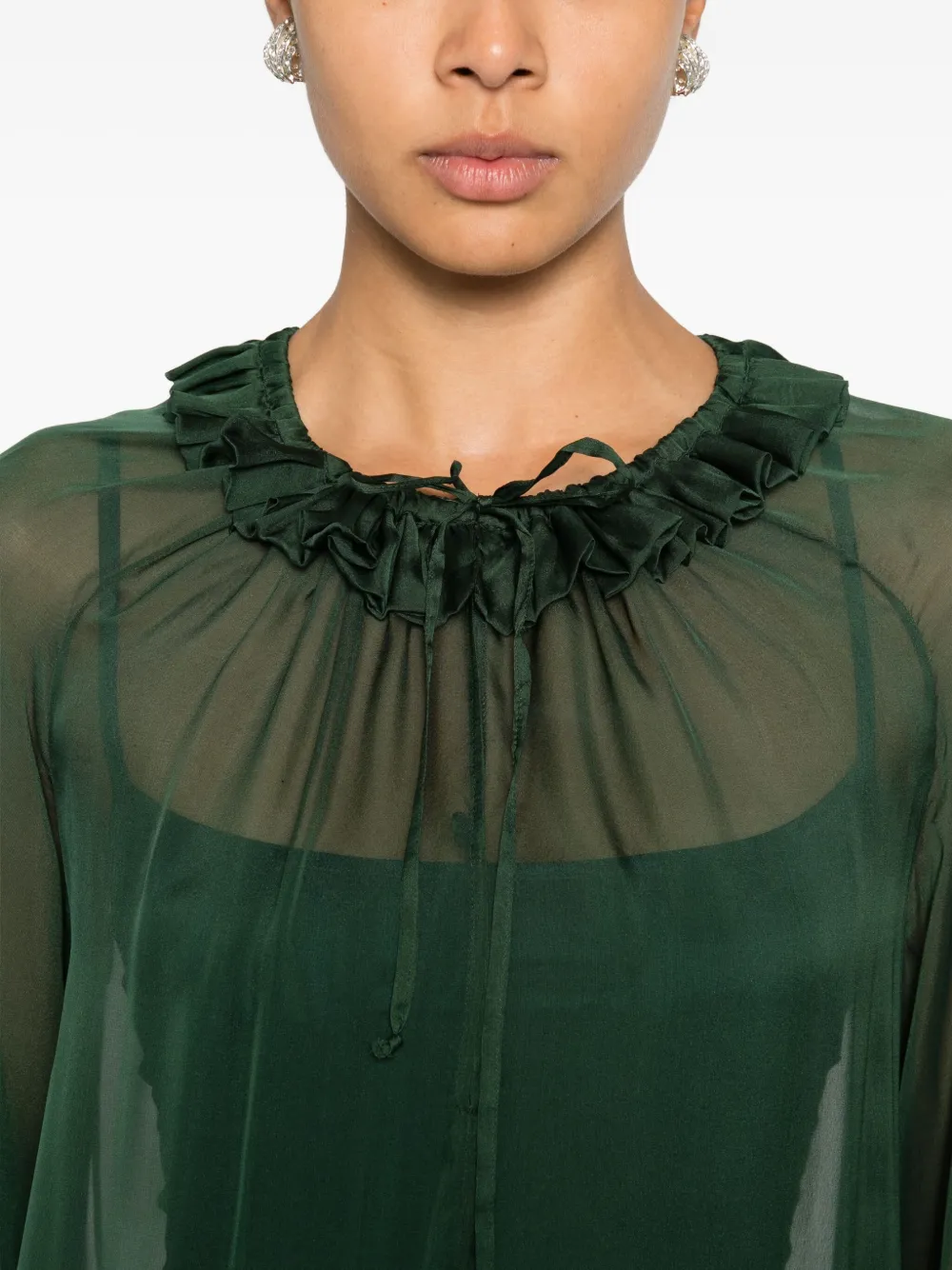 Raquel Diniz Kate maxi-jurk met ruches Groen