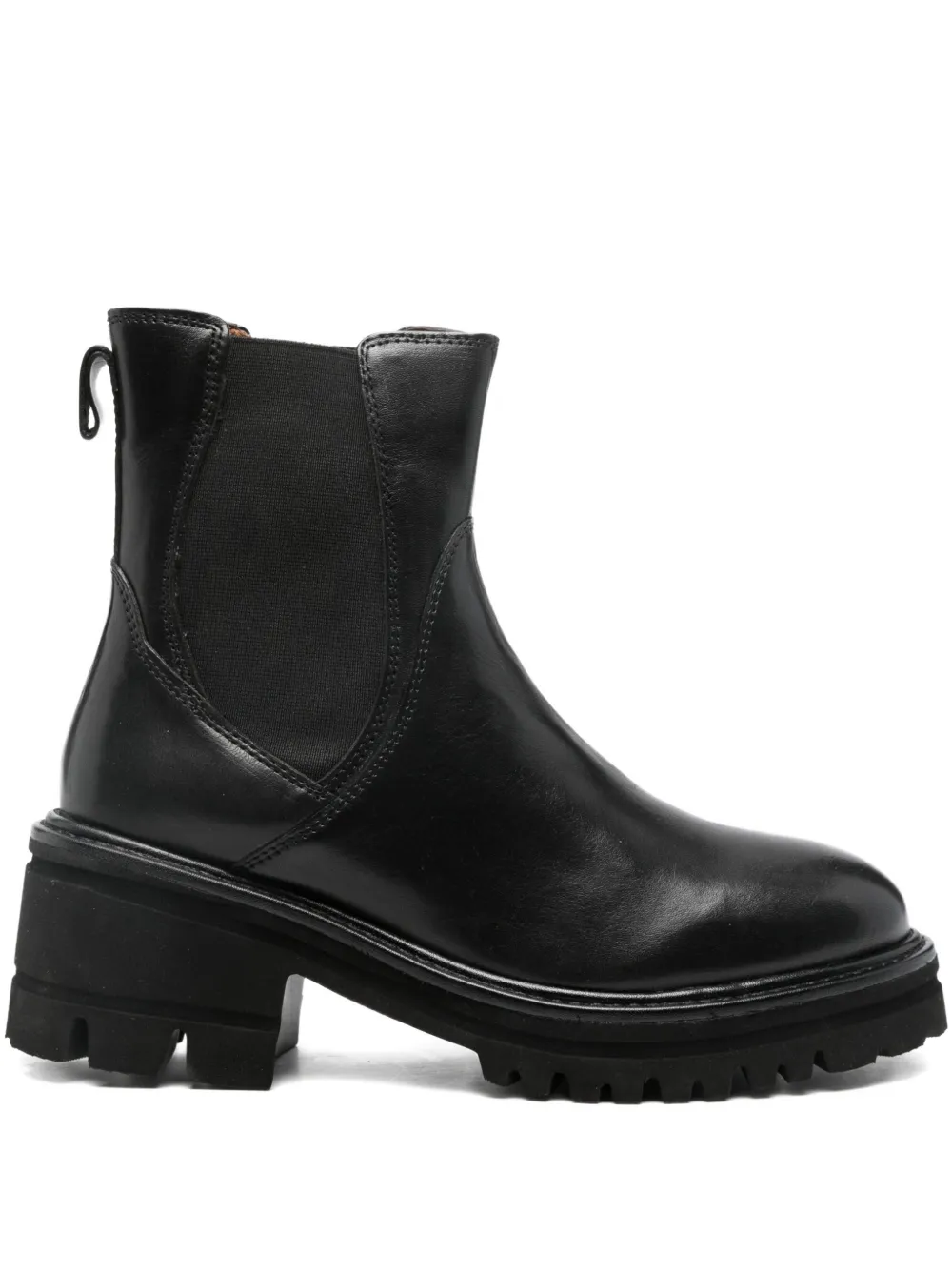 Cafènoir 50mm Platform Leather Boots In Black