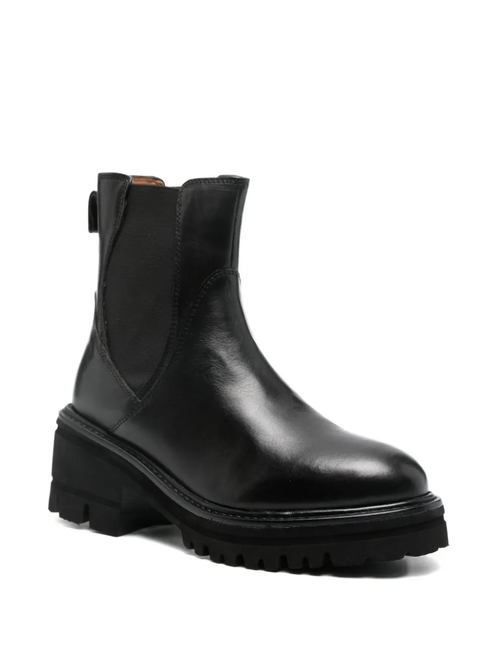 Cafènoir 50mm Platform Leather Boots In Black