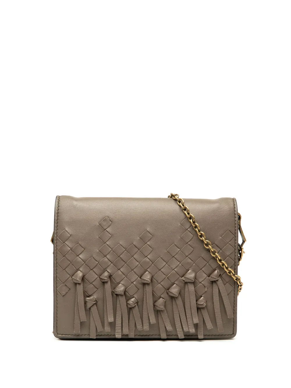 Bottega Veneta Pre-Owned 2012-2025 Nappa Intrecciato Fringe Wallet on Chain crossbody bag - Marrone