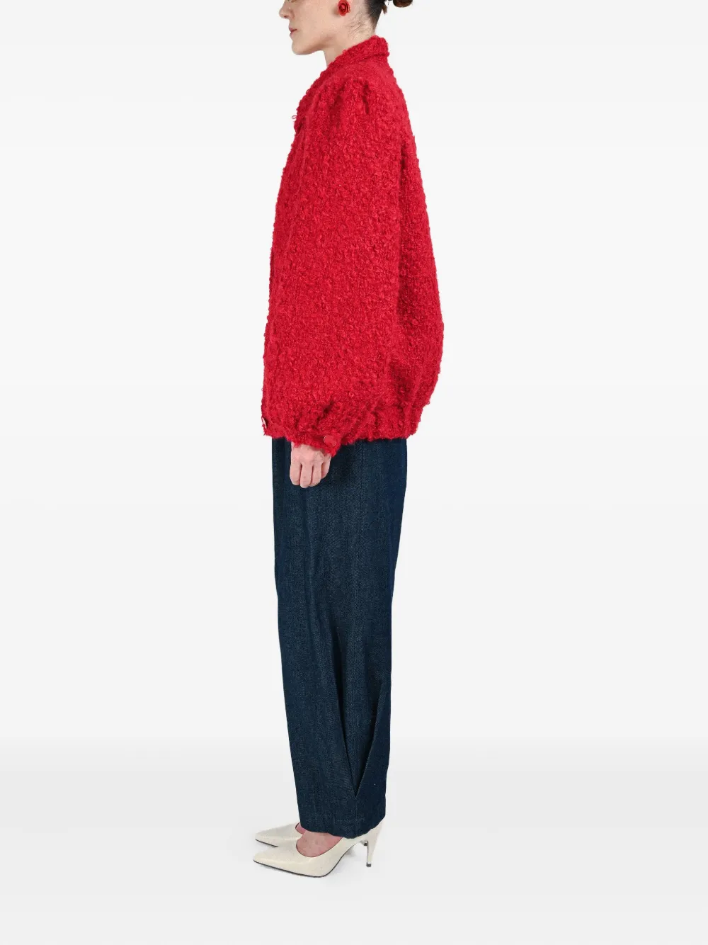 Rowen Rose Button-fastening Jacket In Red