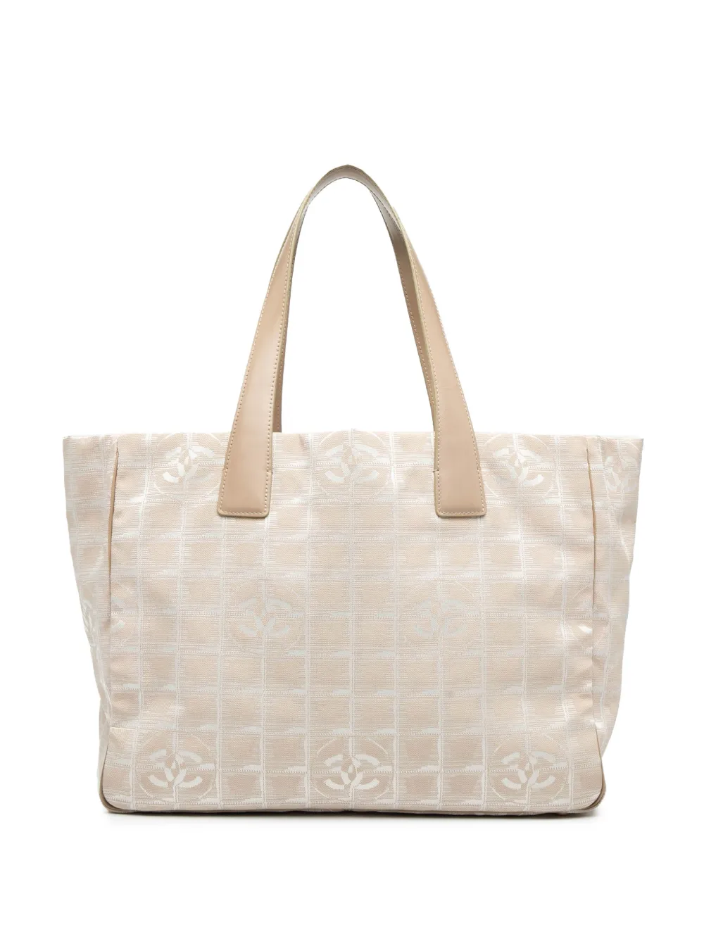 Pre-owned Chanel 2003-2004 New Travel Line Nylon Tote Bag In Brown