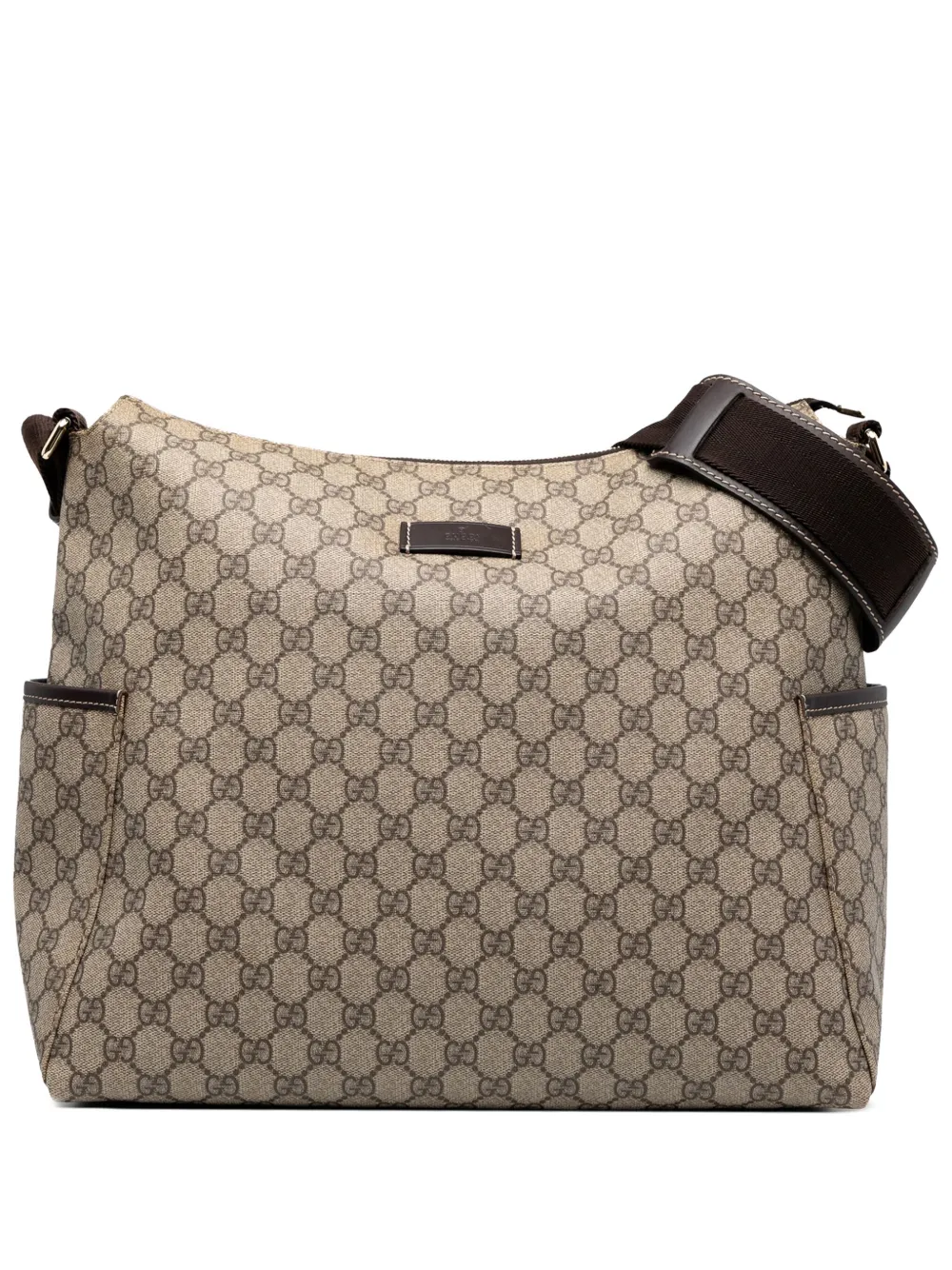 Pre-owned Gucci 2000-2015 Gg Supreme Diaper Messenger Bag Crossbody Bag In Brown