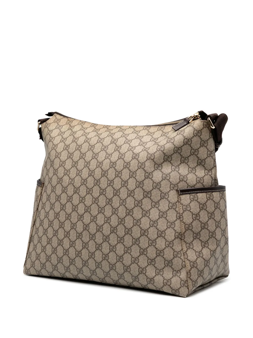 Pre-owned Gucci 2000-2015 Gg Supreme Diaper Messenger Bag Crossbody Bag In Brown