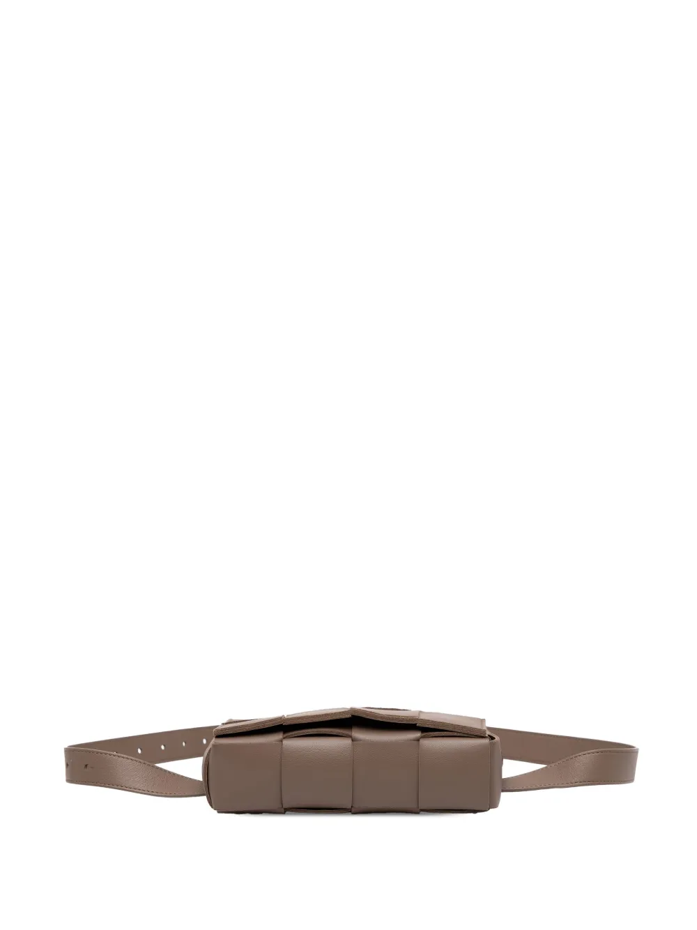 Pre-owned Bottega Veneta 2012-2025 Mini Nappa Intrecciato Cassette Belt Bag In Brown