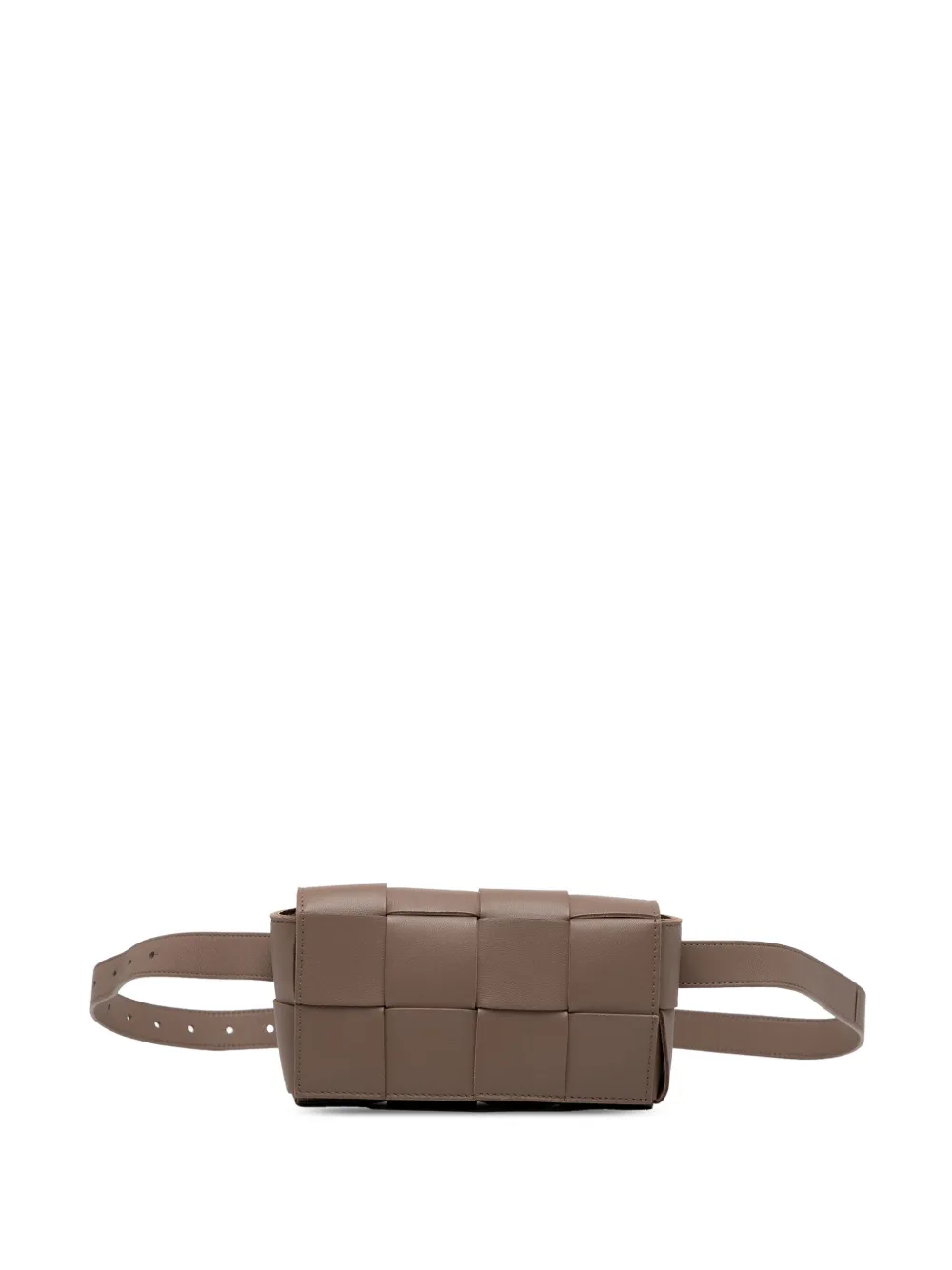 Pre-owned Bottega Veneta 2012-2025 Mini Nappa Intrecciato Cassette Belt Bag In Brown