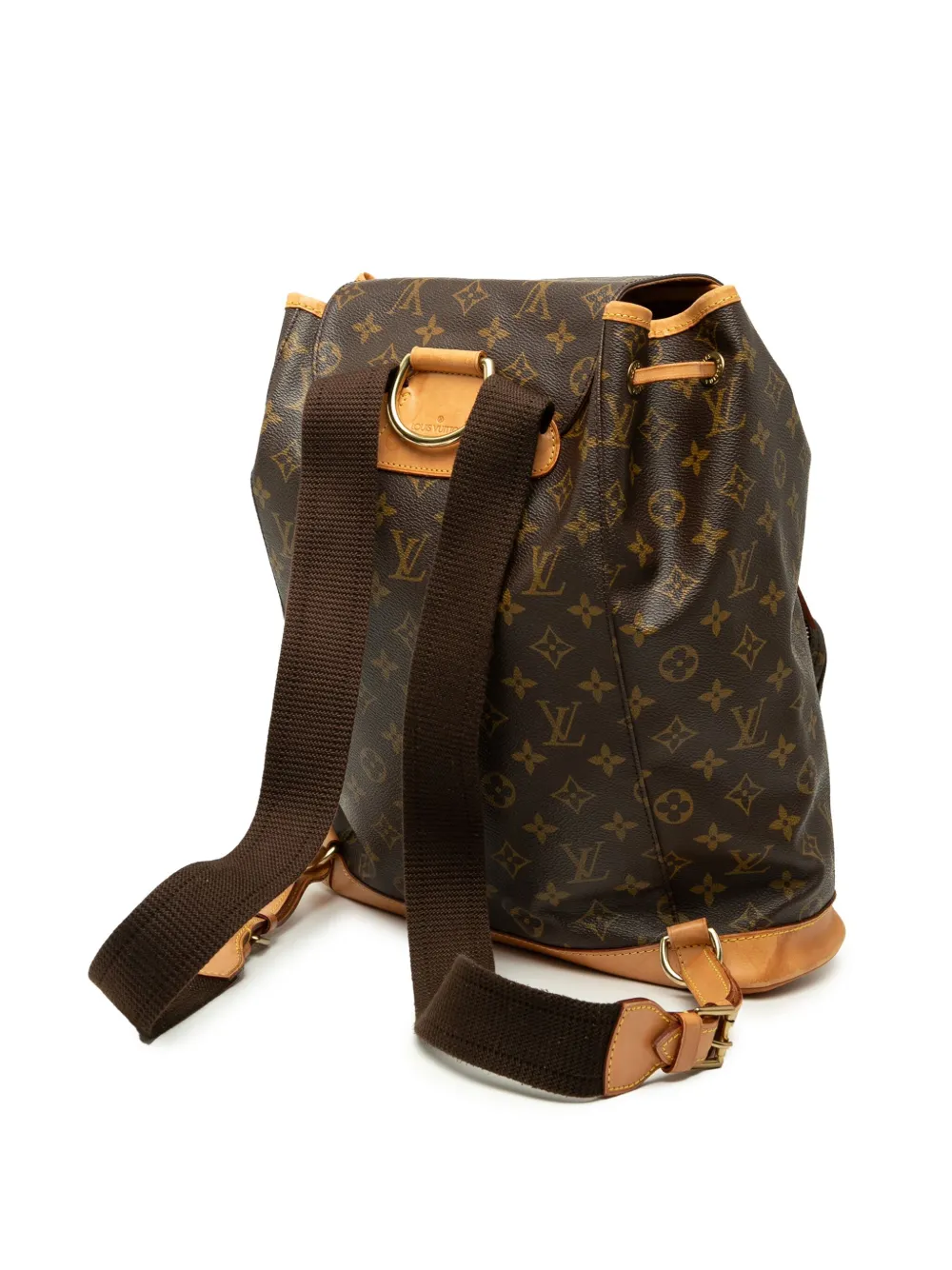 Pre-owned Louis Vuitton 1998 Monogram Montsouris Gm Backpack In Brown