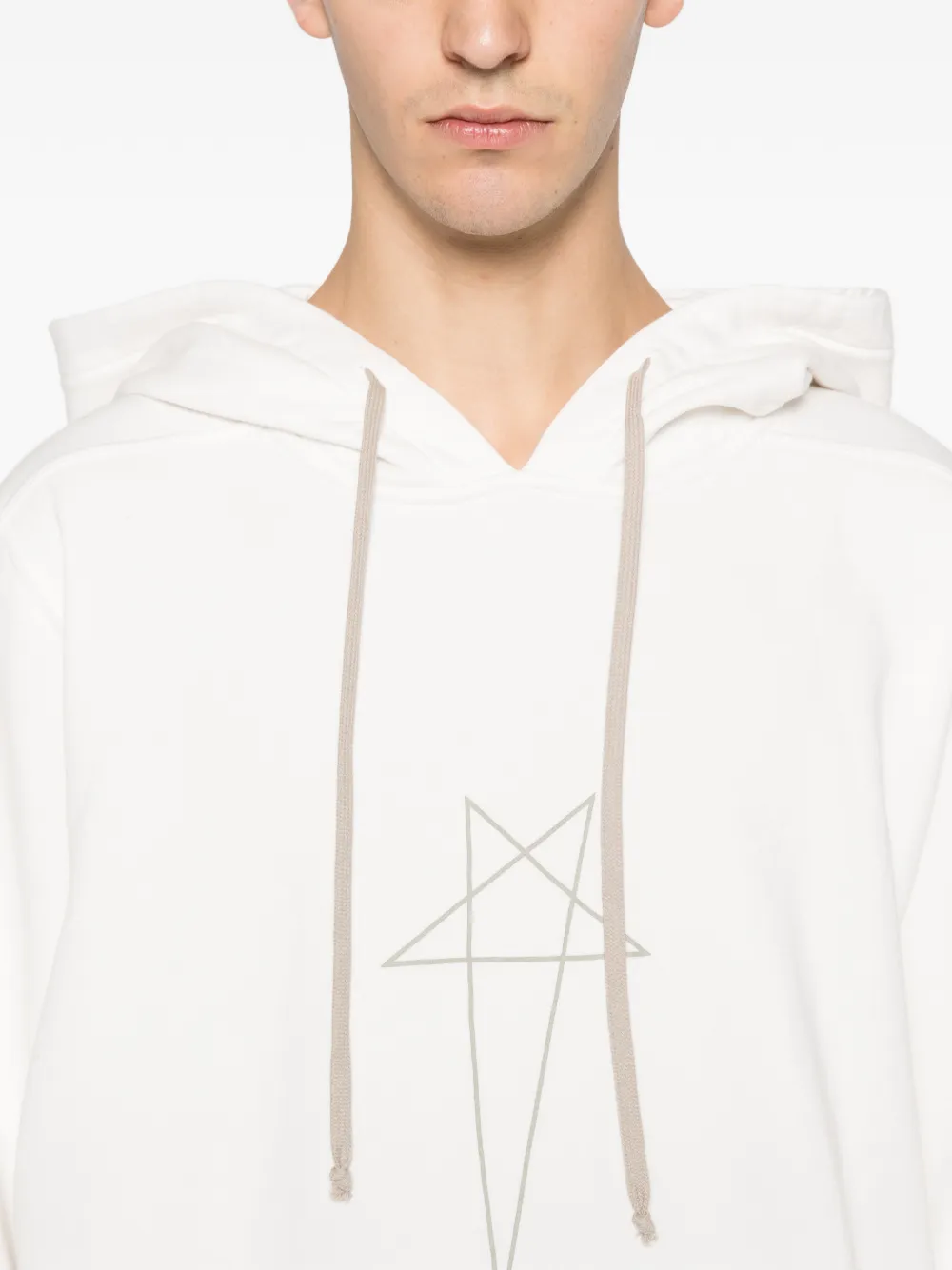 Rick Owens Drkshdw Graphic Hoodie In White