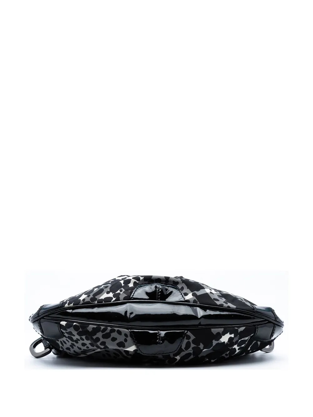 Pre-owned Burberry 2000-2017 Floral Beat Check Nylon Foley Hobo Bag In Black