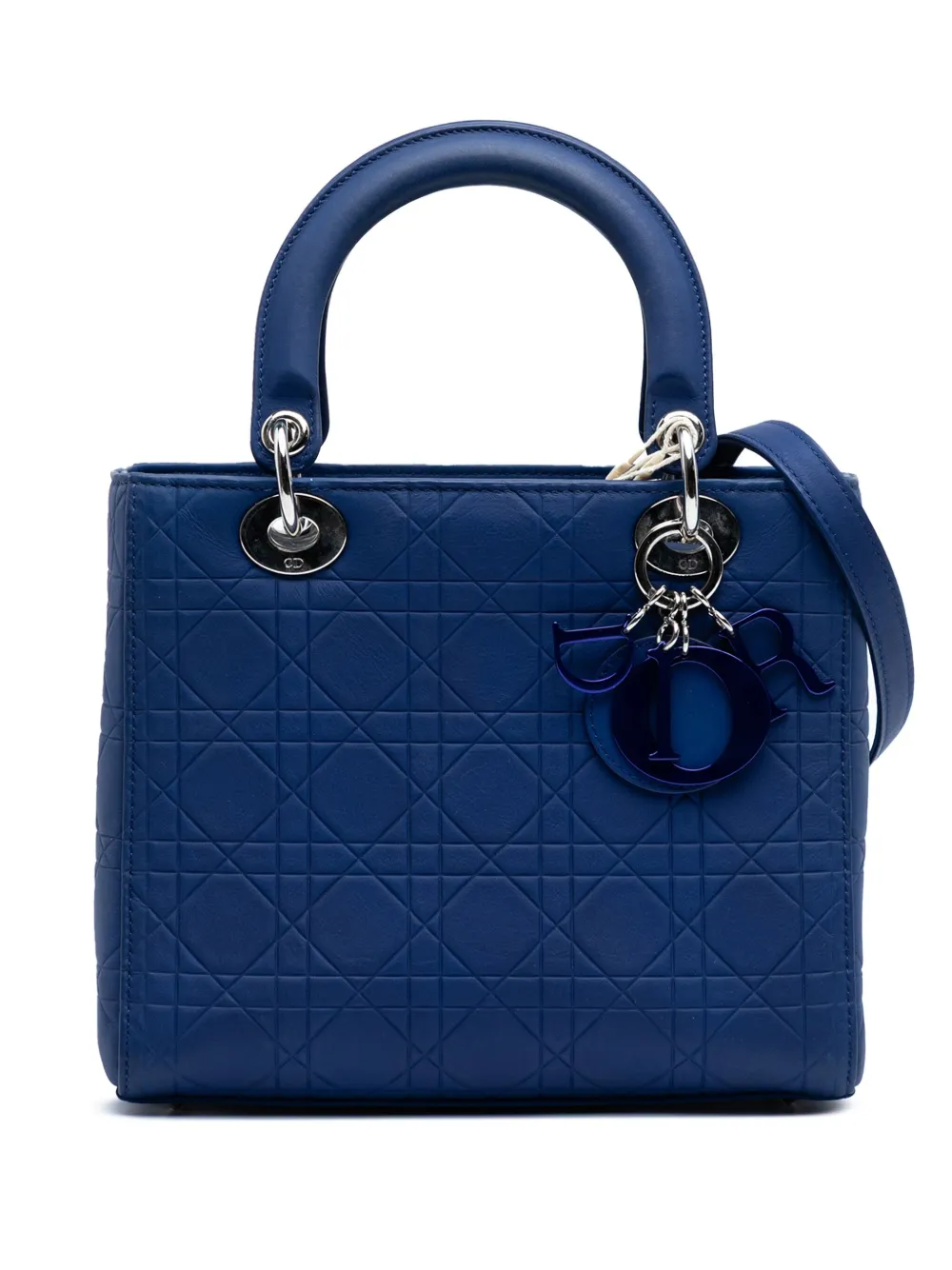 Christian Dior Pre-Owned 2014 Medium Lambskin Cannage Lady Dior satchel | Blue | Image 1