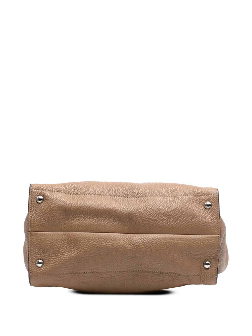 Pre-owned Prada 2000-2025 Vitello Daino Open Convertible Tote Satchel In Brown