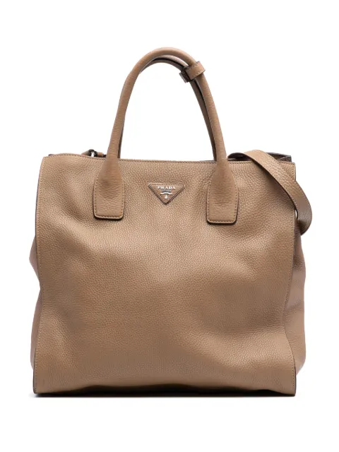 Prada Pre-Owned 2000-2025 Vitello Daino Open Convertible Tote satchel