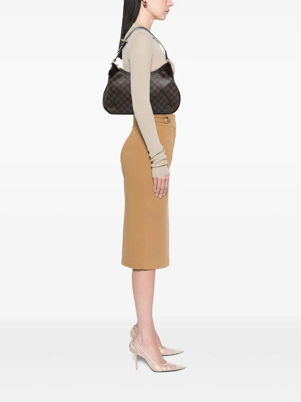 Louis Vuitton Pre-Owned 2009 Damier Ebene Thames GM shoulder bag - Marrone