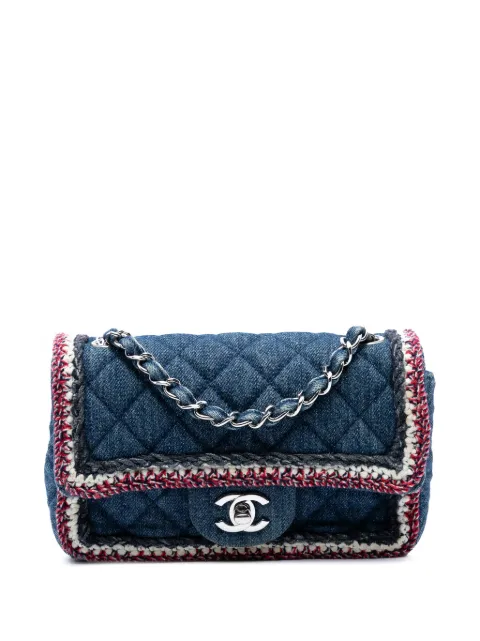 CHANEL Pre-Owned 2018-2019 Mini Rectangular Classic Denim Braided Single Flap crossbody bag