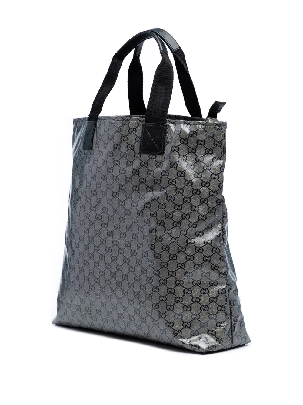 Pre-owned Gucci 2016-2025 Gg Crystal Vertical Tote Bag In Brown