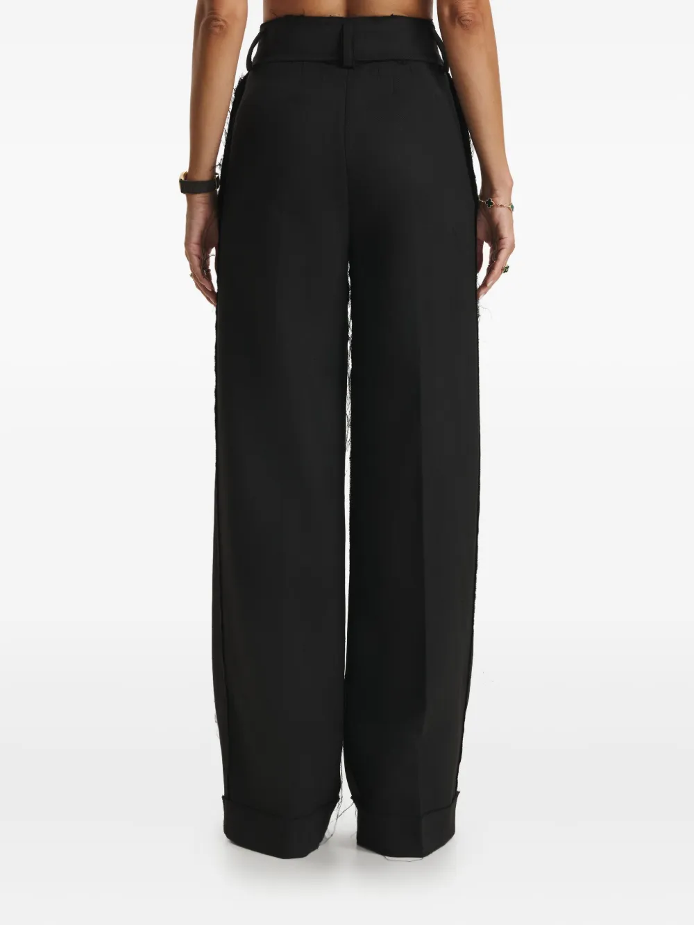 Cuanna Hilda Frayed Trousers In Black