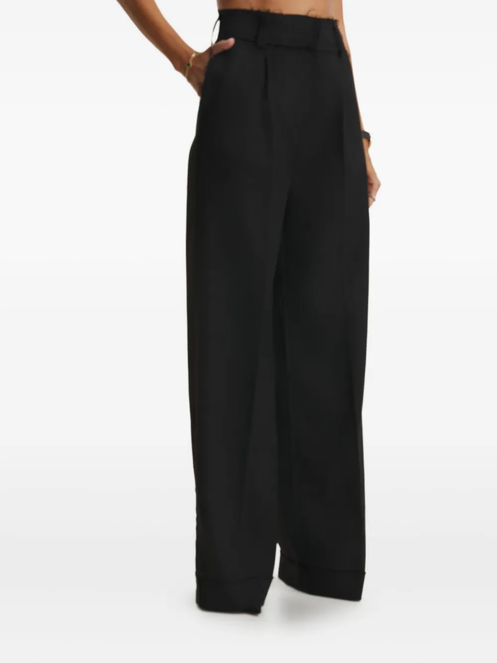 Cuanna Hilda Frayed Trousers In Black