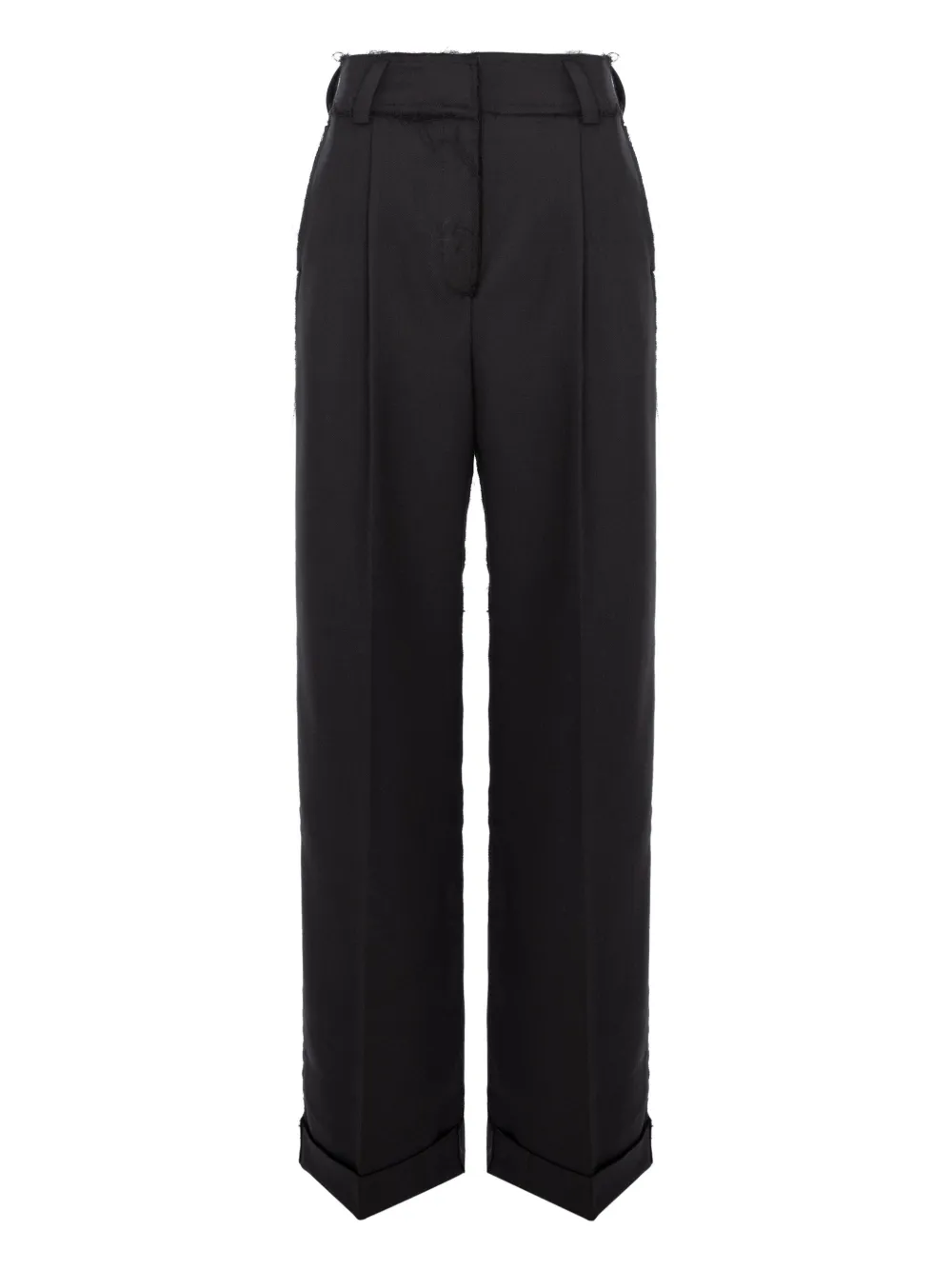 Cuanna Hilda Frayed Trousers In Black