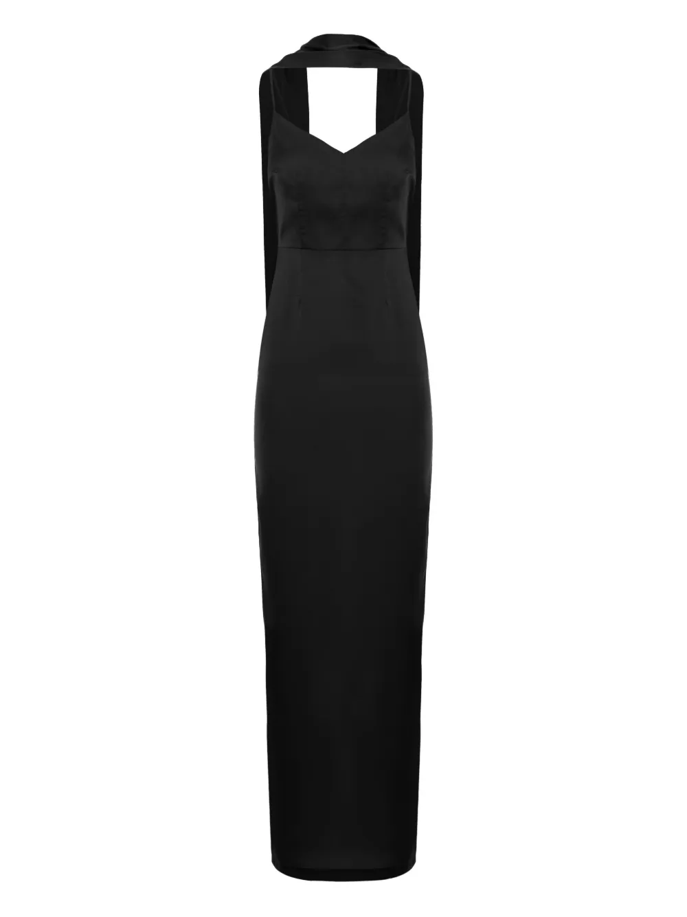 Cuanna Cara Spaghetti-strap Split Maxi Dress In Black