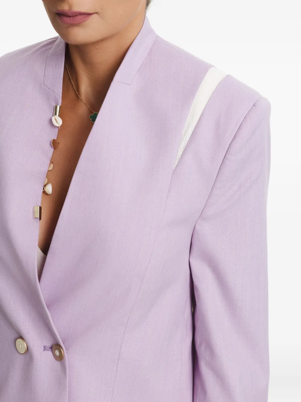 Cuanna Clarisa Double-breasted Blazer In Purple
