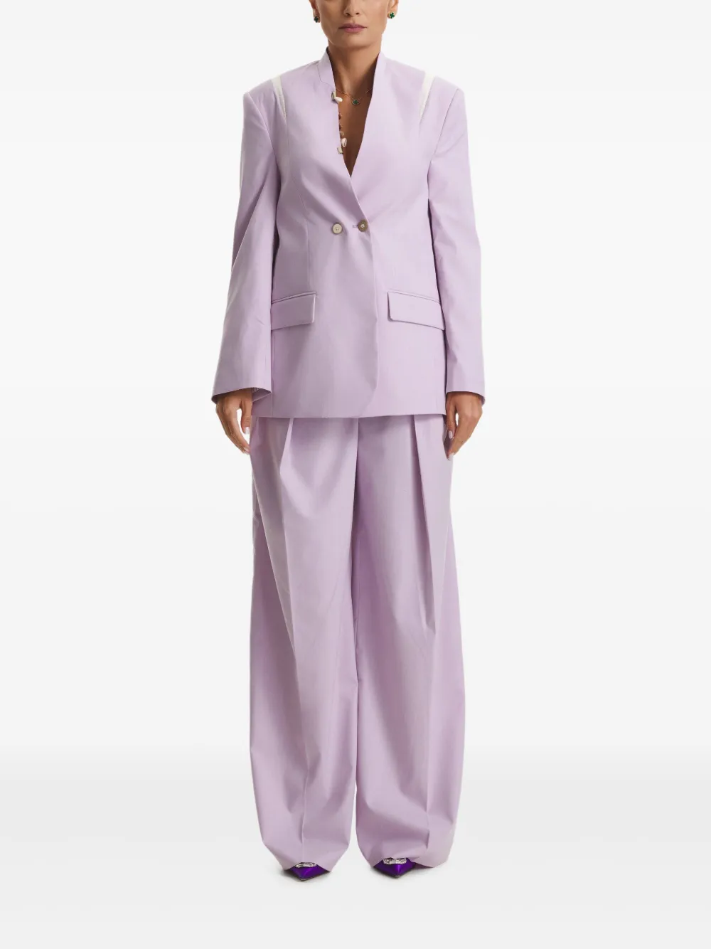 Cuanna Clarisa Double-breasted Blazer In Purple