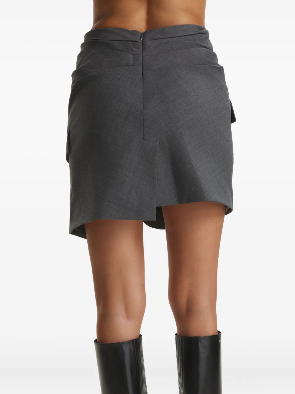 Cuanna Wanda Tie-detail Mini Skirt In Gray