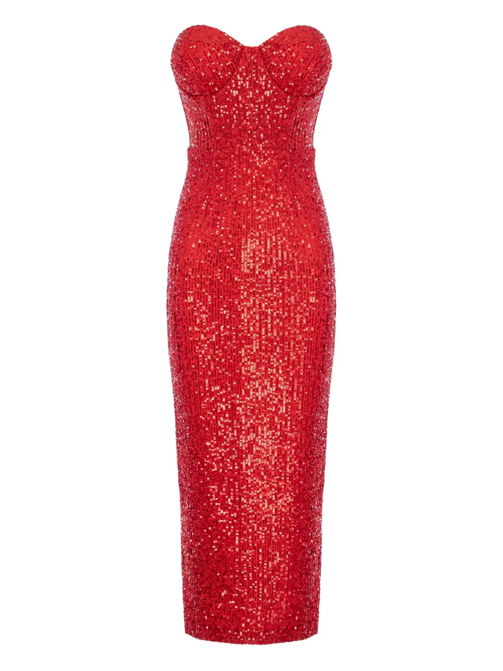 Cuanna Karlie Sequin-embellishment Midi Dress In Red