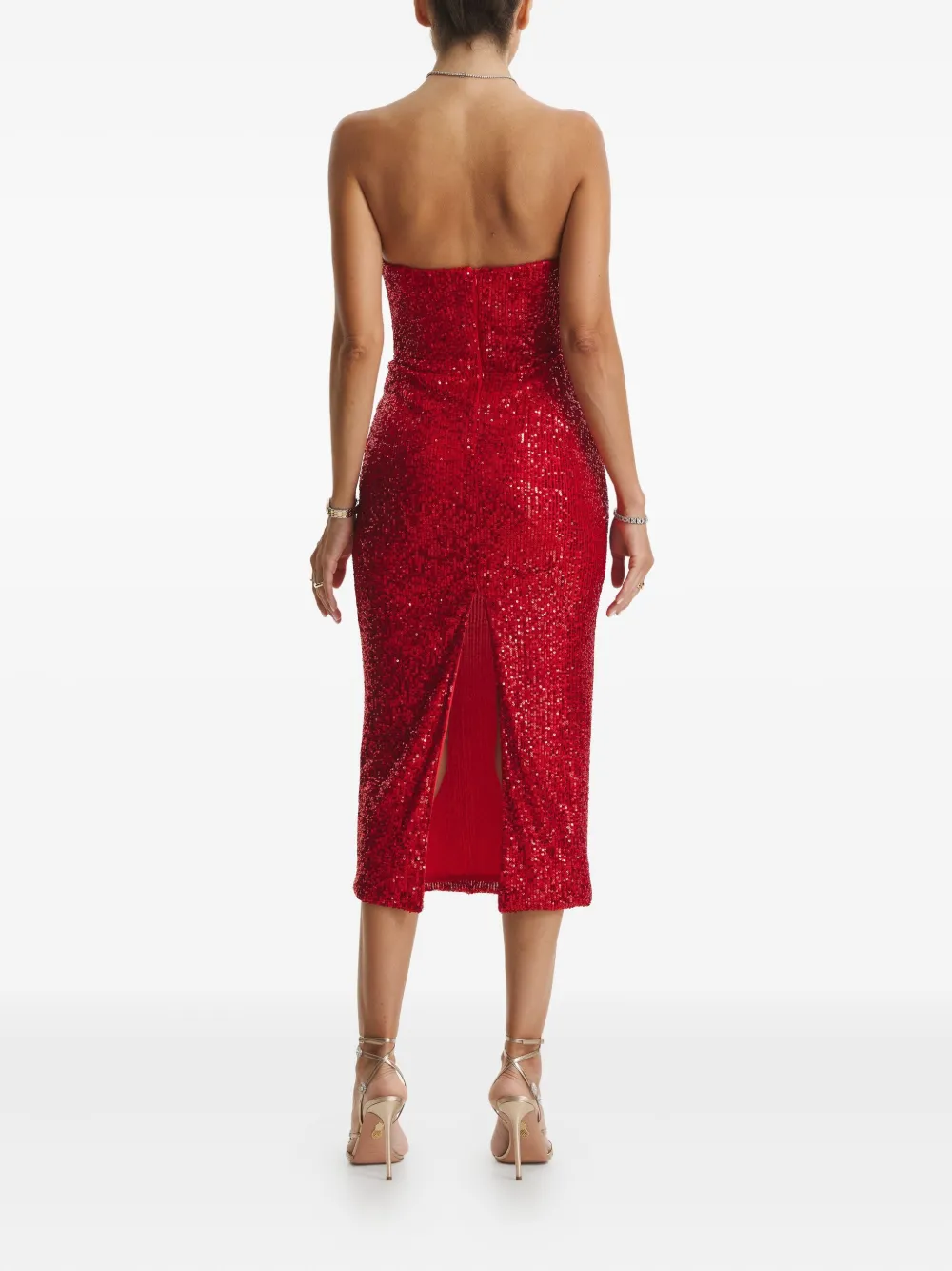 Cuanna Karlie Sequin-embellishment Midi Dress In Red