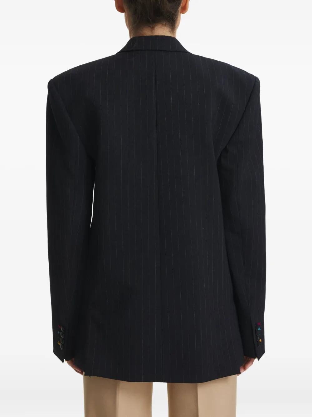 Cuanna Betty Pinstripe-pattern Double-breasted Blazer In Blue
