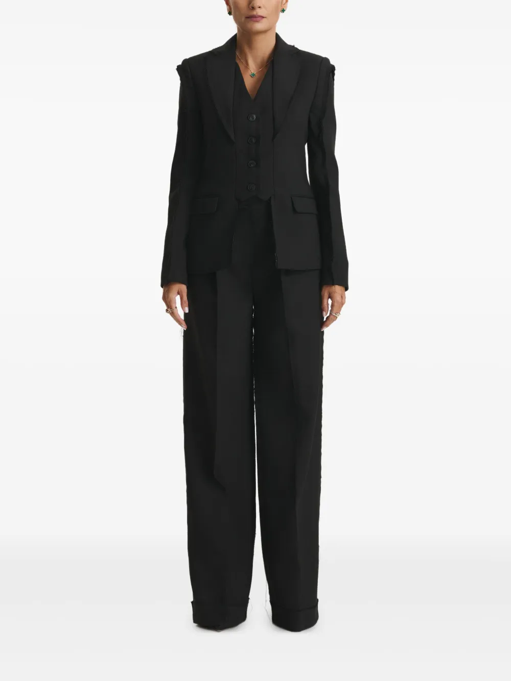 Cuanna Hilda Frayed Blazer In Black