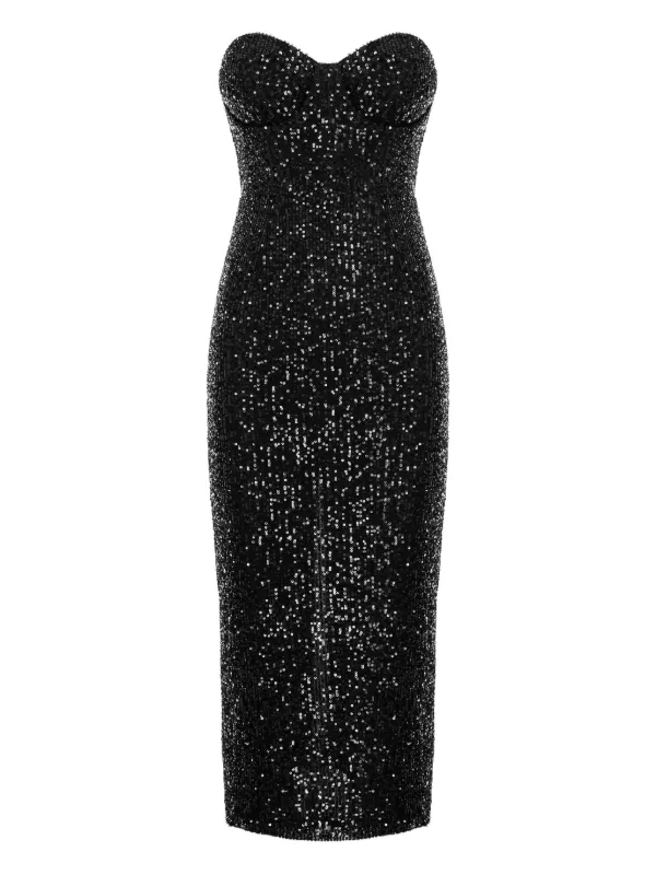 Cuanna Karlie Sequin-embellished Midi Dress - Black
