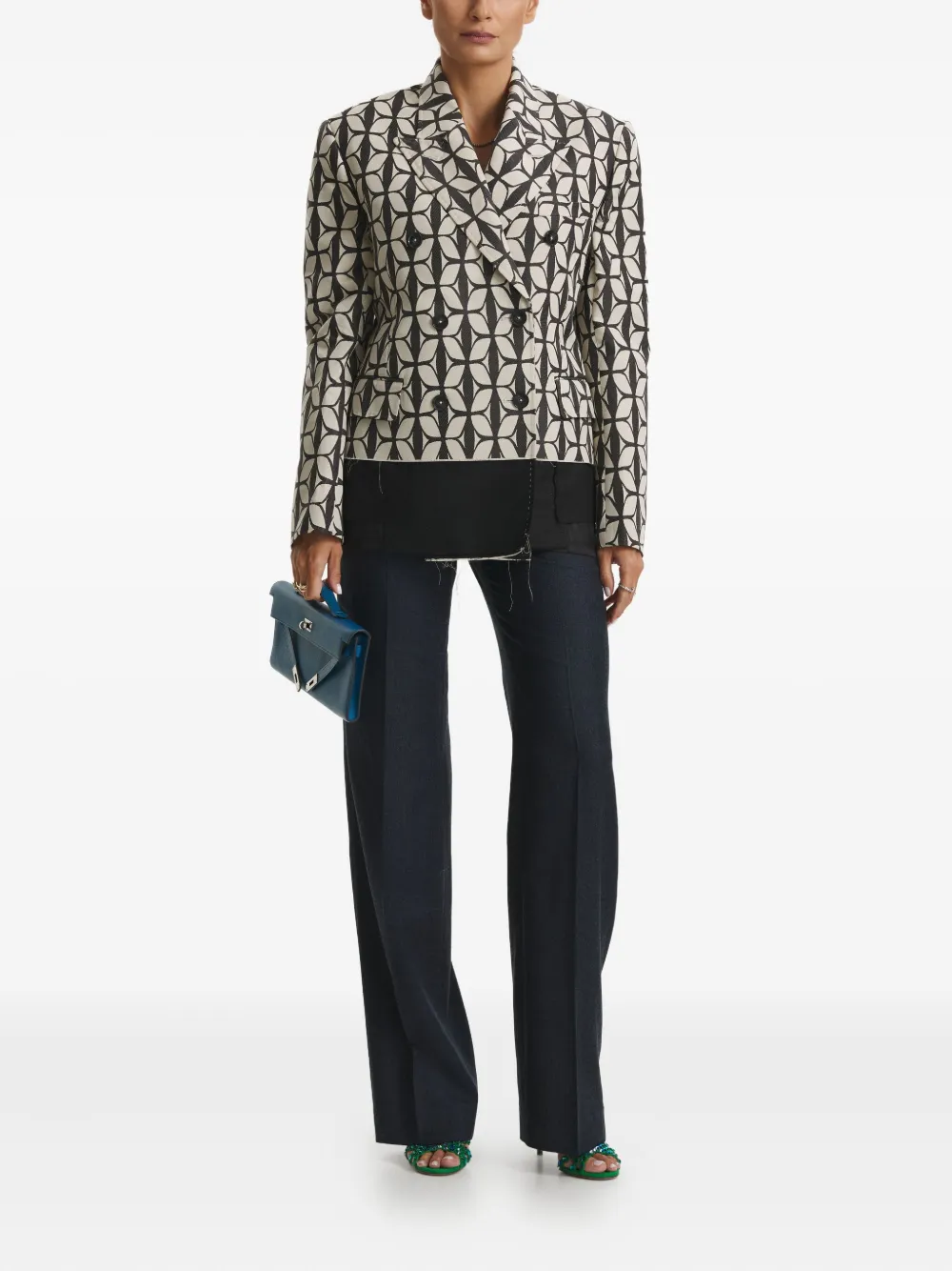 Cuanna Double-breasted Patterned Jacket In Multi
