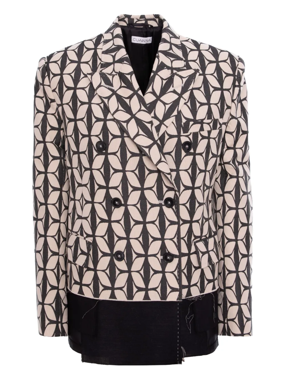 Cuanna Double-breasted Patterned Jacket In Multi