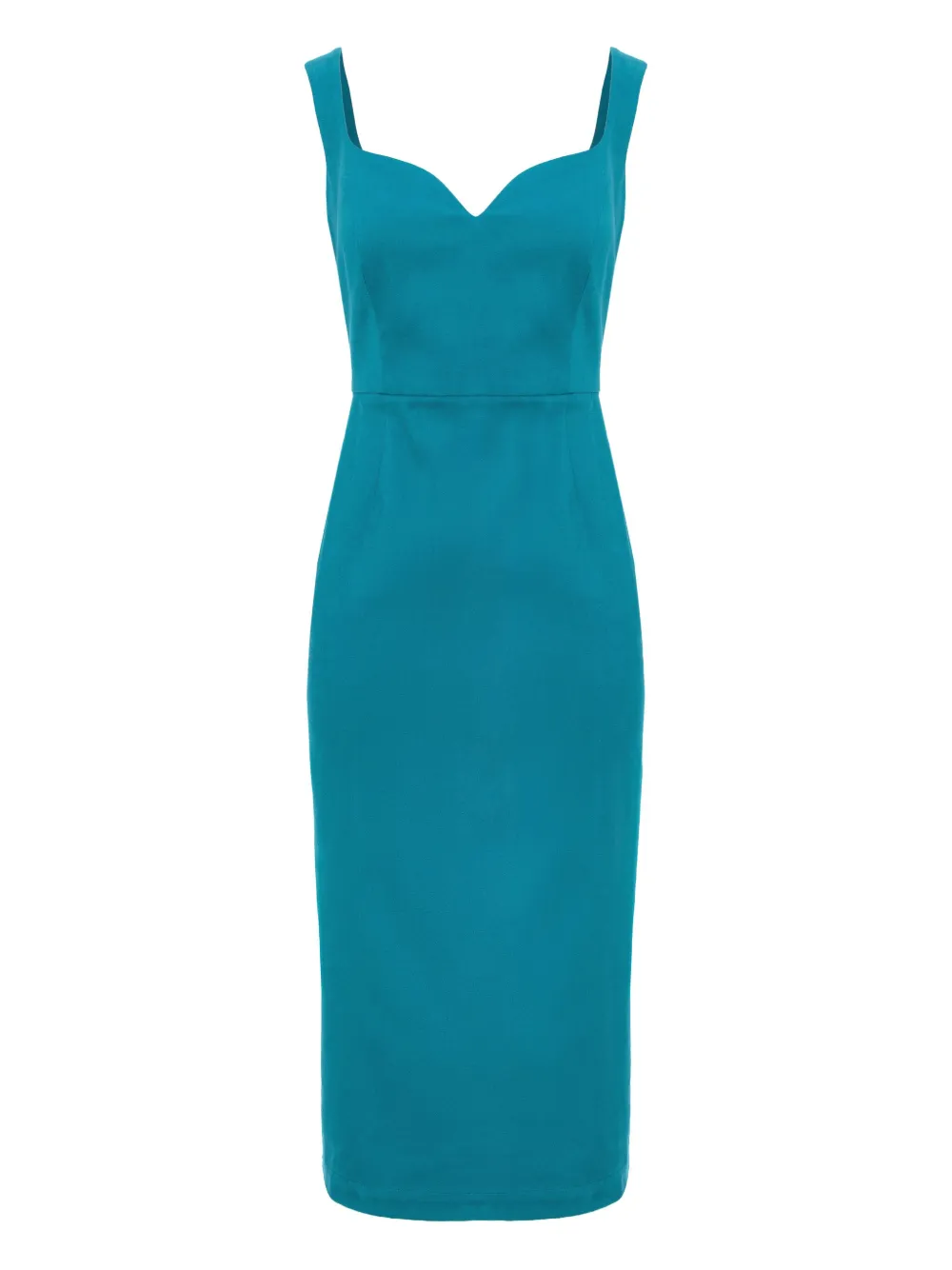 Cuanna Susie Sweetheart-neck Midi Dress In Blue