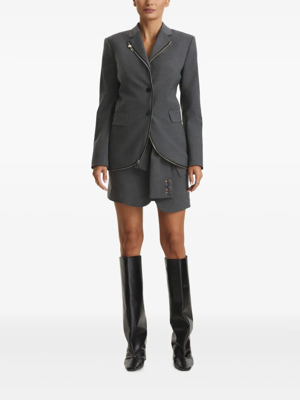 Cuanna Wanda Zip-up Jacket In Gray