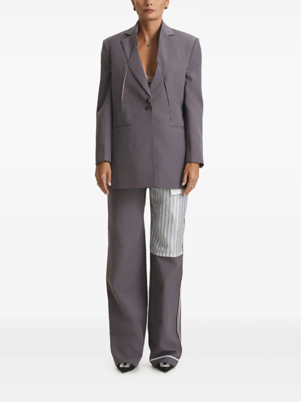 Cuanna Brad Notched Blazer In Gray