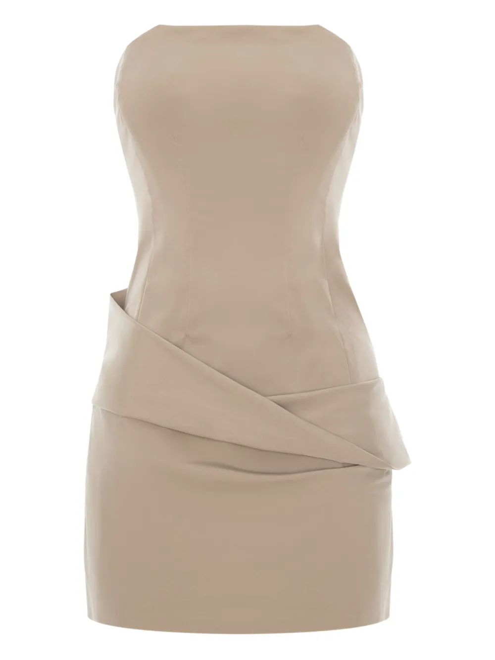 Cuanna Palermo Draped Strapless Mini Dress In Neutral