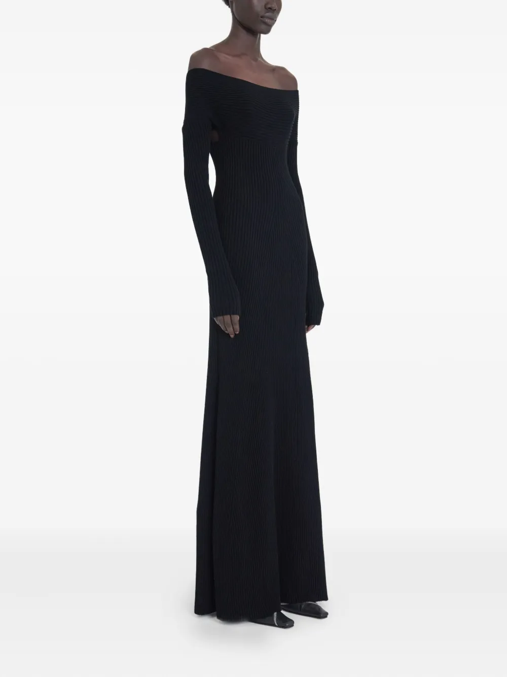 A.w.a.k.e. Off-shoulder Maxi Dress In Black