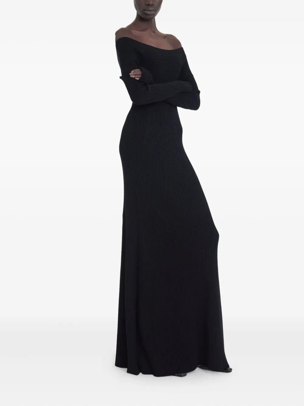 A.W.A.K.E. Mode Off-shoulder maxi-jurk - Zwart