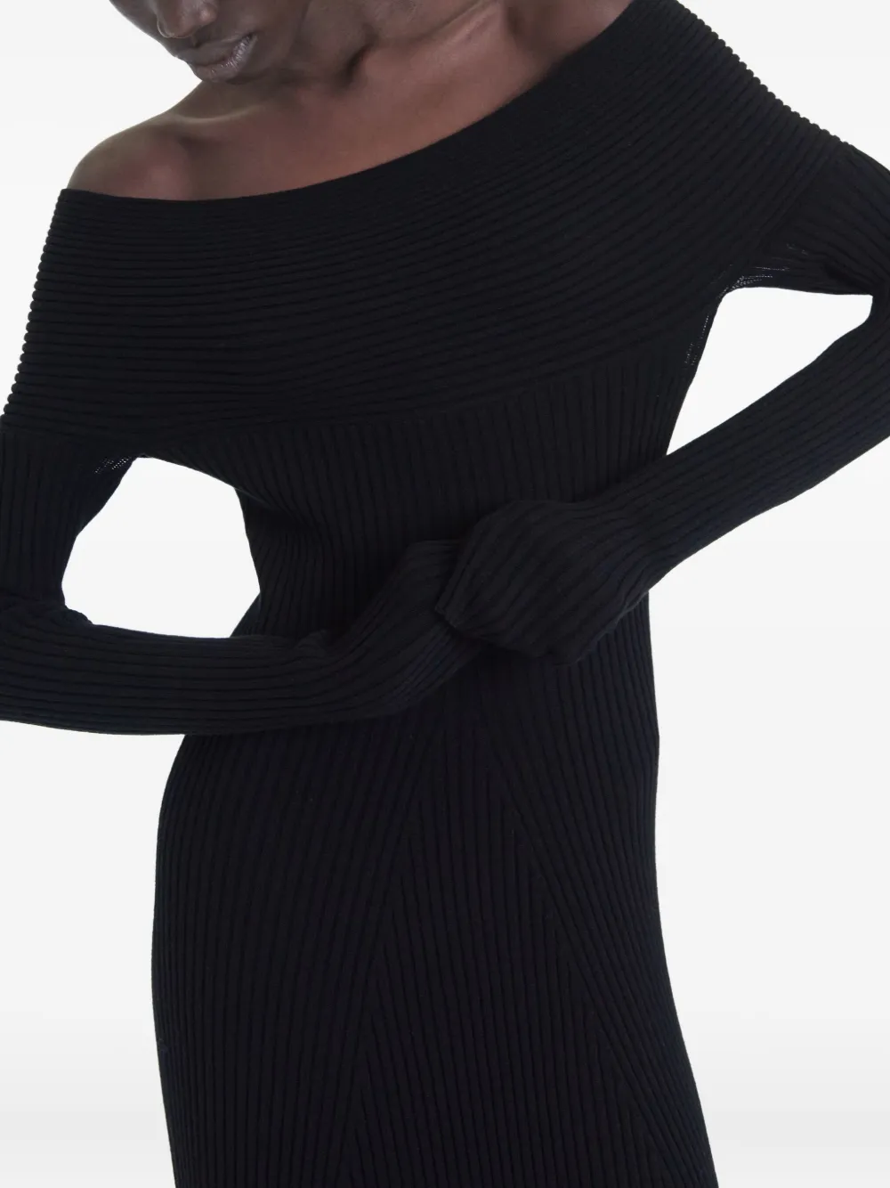 A.w.a.k.e. Off-shoulder Maxi Dress In Black