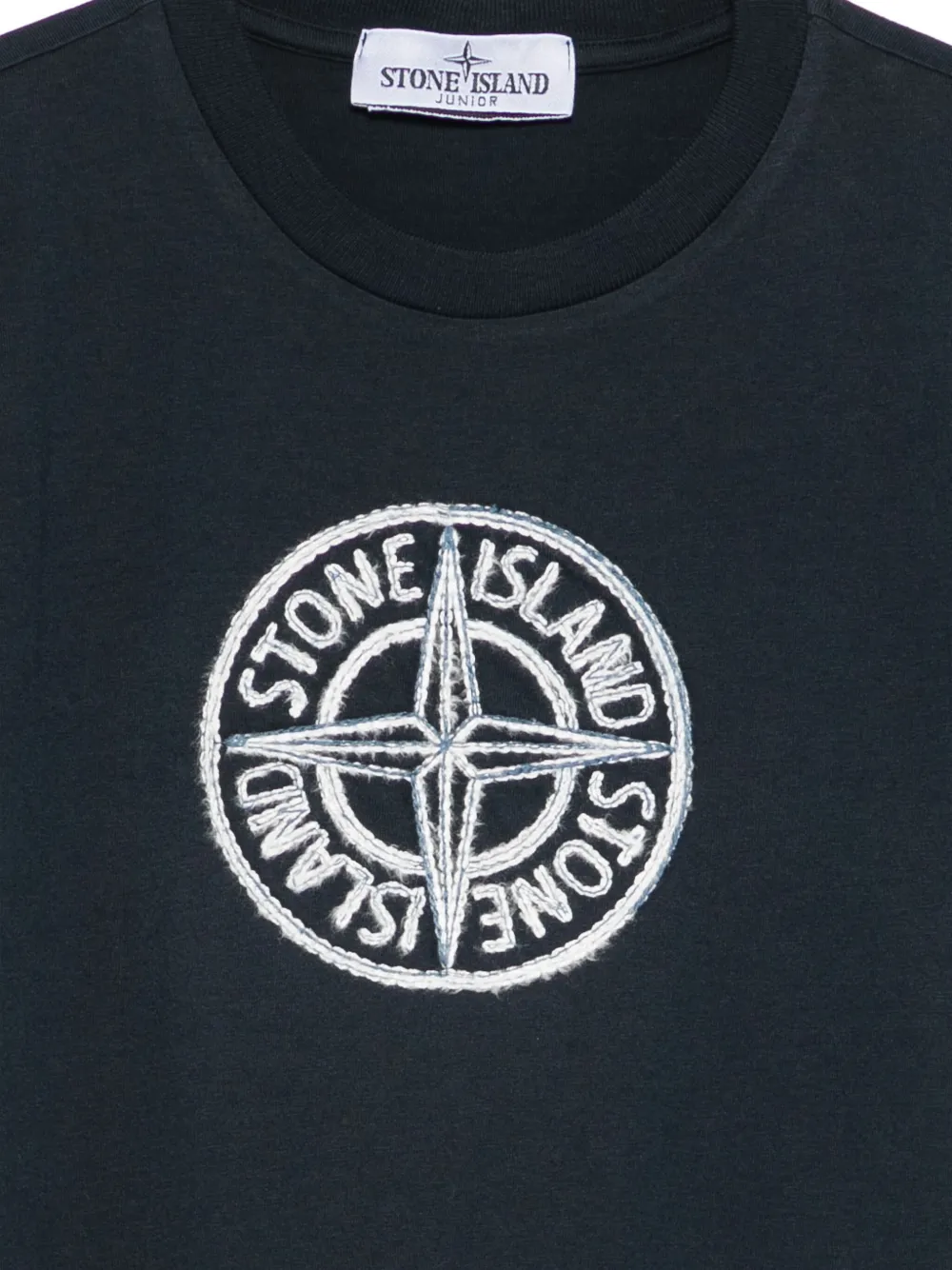 Stone Island Junior T-shirt met Compass-logopatch Blauw