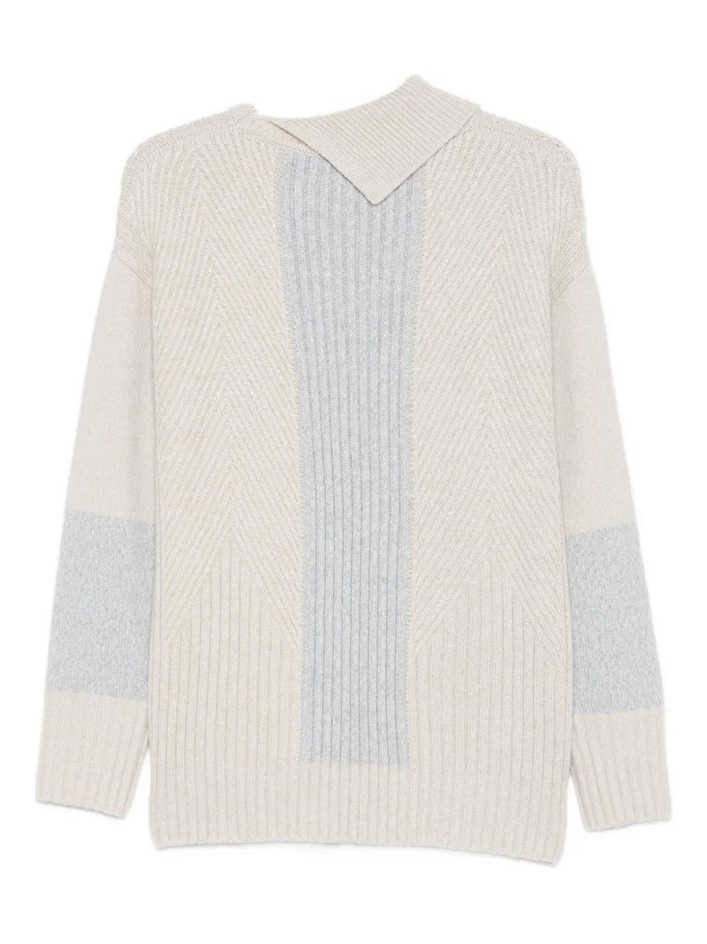 Lorena Antoniazzi Chevron-pattern Sweater In White